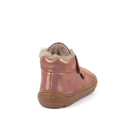 FRODDO ZIMNÍ FURRY Pink Gold | Dětské zimní zateplené barefoot boty