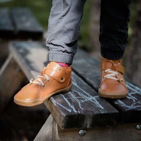 PEGRES CELOROČKY Skinny SBF62 Hnědá | Dětské celoroční barefoot boty