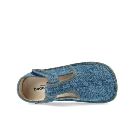 BEDA PAPUČE BF 060010/W/02 SLIM Denim Grey | Dětské barefoot přezůvky 3