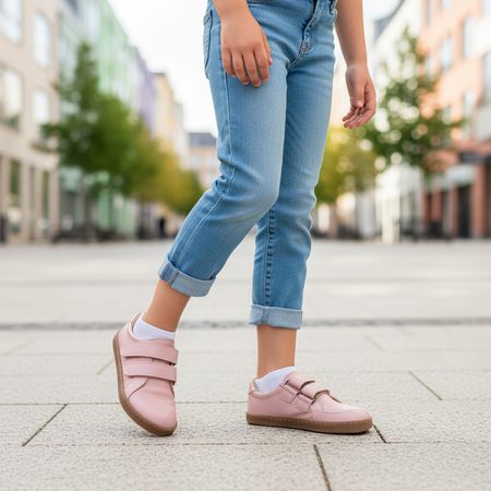 PEGRES CELOROČNÍ TENISKY BF54 0.1 Pink | Dětské barefoot tenisky