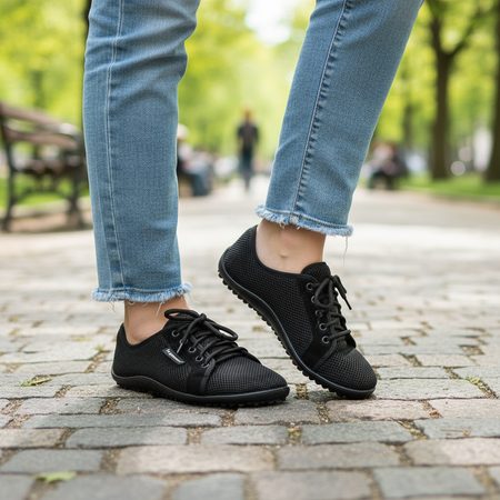 LEGUANO AKTIV Black | Barefoot tenisky