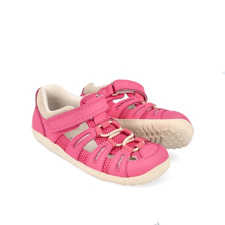BOBUX SUMMIT Pink Cyclamen - Chalk | Dětské barefoot sandály  2