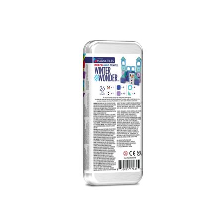 MAGNETICKÁ STAVEBNICE MICROMAGS WINTER WONDERLAND TRAVEL SET 26 DÍLŮ