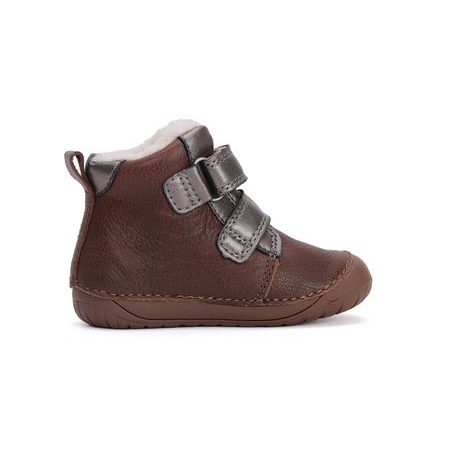 D.D.STEP W070-42522A ZIMNÍ KOTNÍKOVÉ BOTY Chocolate | Dětské zimní zateplené barefoot boty