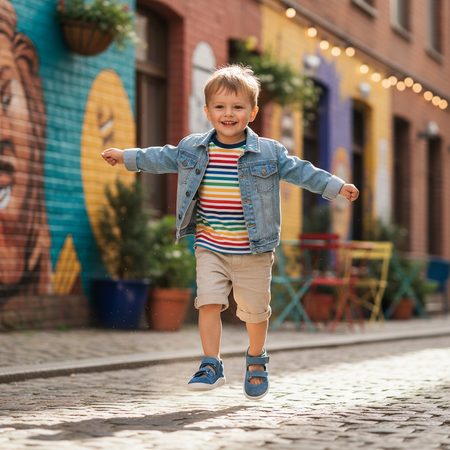 BABY BARE SANDALS FEBO JOY Denim | Children's barefoot sandals