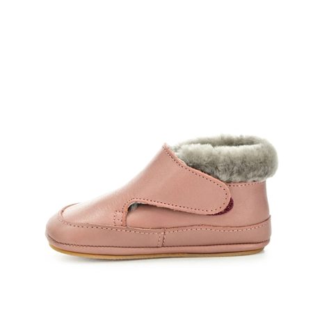 FRODDO ZIMNÍ CAPÁČKY FURRY WALKERS Dark Pink | Dětské první zateplené barefoot botičky
