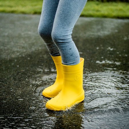 CRAVE MONSOON Yellow | Dětské barefoot holínky