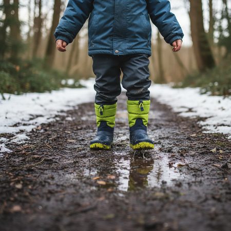 CRAVE SNOWSTORM Navy/Lime | Children's winter insulated boots
