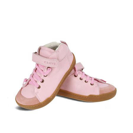 CRAVE BERGEN WINTER 2.0 Pink | Dětské zimní zateplené barefoot boty