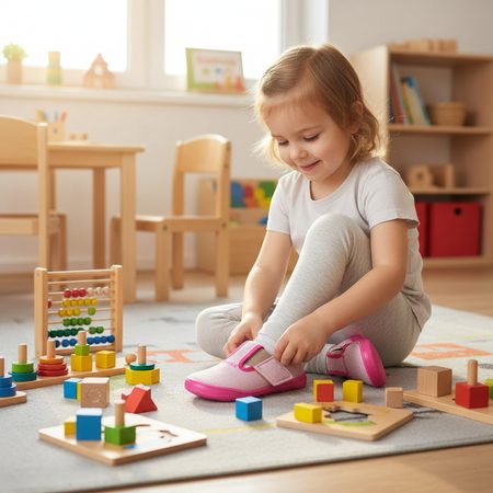 PEGRES Slippers SBF 10F Textile Pink | Children's barefoot slippers