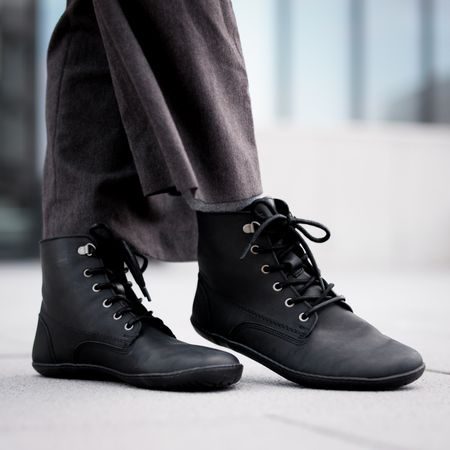 GROUNDIES Esberg Black | Zimní zateplené barefoot boty