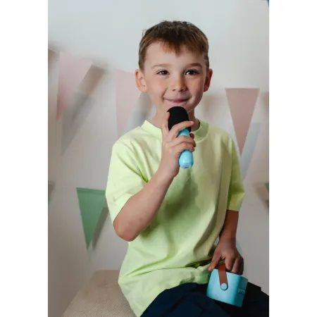 BLUETOOTH KARAOKE SET MODRÝ mikrofon a reproduktor