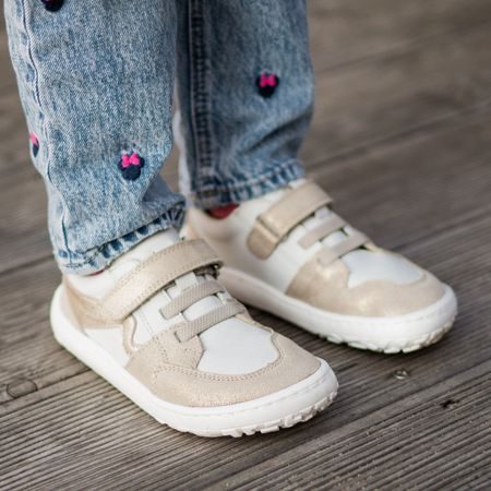 FRODDO TENISKY SPLASH White/Gold | Dětské barefoot tenisky