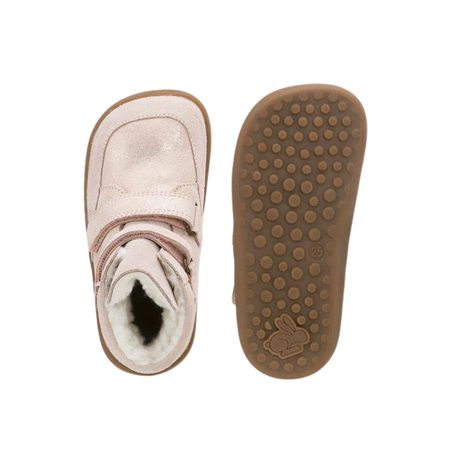 BUNDGAARD BASIL Old Rose Glitter | Dětské zimní zateplené barefoot boty