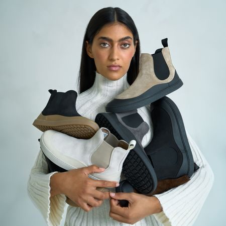 GROUNDIES SIENNA WOMEN Grey Black | Dámské barefoot chelsea boty