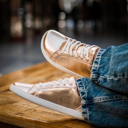 SHAPEN TENISKY FEELIN Uni Rose Gold Leather | Dámské barefoot tenisky