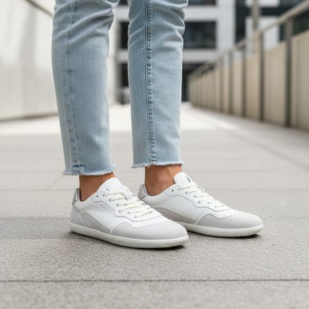 GROUNDIES NOVA GO1 WOMEN White Silver | Dámské barefoot tenisky