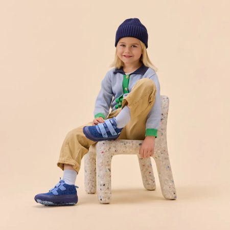 AFFENZAHN LOWBOOT KNIT HAPPY ELEPHANT Blue | Dětské celoroční barefoot boty