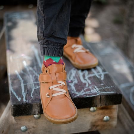 PEGRES CELOROČKY Skinny SBF62 Hnědá | Dětské celoroční barefoot boty