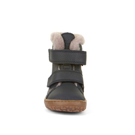 FRODDO KOTNÍKOVÉ ZIMNÍ FURRY BOOT Dark Blue | Dětské zimní zateplené barefoot boty