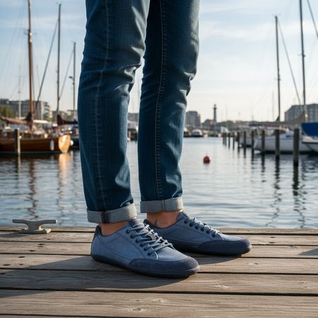 GROUNDIES AMSTERDAM Indigo Blue | Barefoot tenisky
