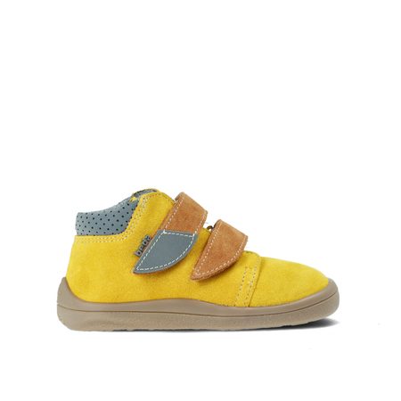 BEDA CELOROČNÍ VELUR MAURO Yellow - užší kotník | Dětské barefoot tenisky