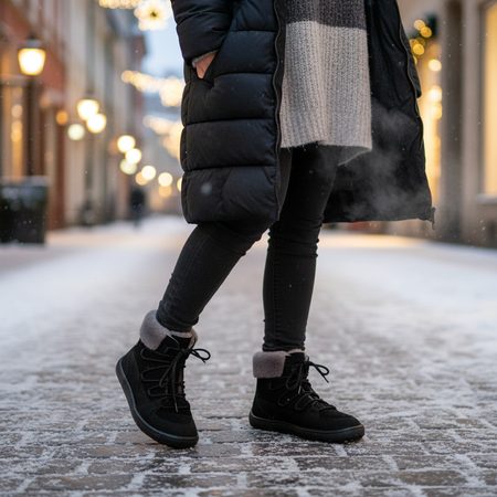 FRODDO UP FURRY W TEX Black | Zimní zateplené barefoot boty