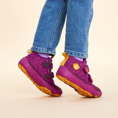 AFFENZAHN LOWBOOT KNIT HAPPY BIRD Berry Yellow 2
