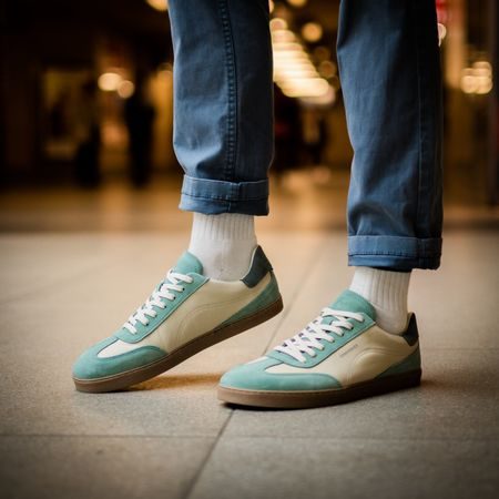 GROUNDIES PANAMA Beige/Sage green | Barefoot tenisky