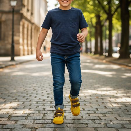 AFFENZAHN SNEAKER KNIT HAPPY TIGER Yellow | Children's Barefoot Trainers