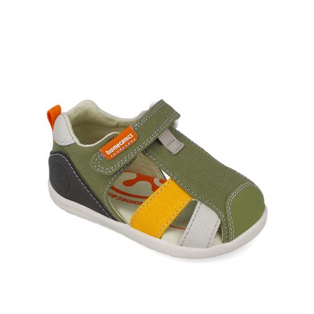 BIOMECANICS SANDÁLY WIDER CANVAS Khaki | Dětské barefoot sandály