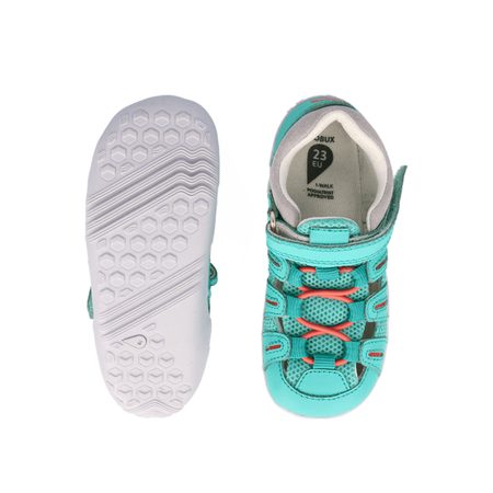 BOBUX SUMMIT Turquoise + Steam | Dětské barefoot sandály