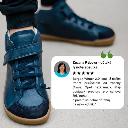 CRAVE BERGEN WINTER 2.0 Blue | Dětské zimní zateplené barefoot boty