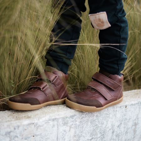CRAVE TALINN Brown | Dětské zimní zateplené barefoot boty