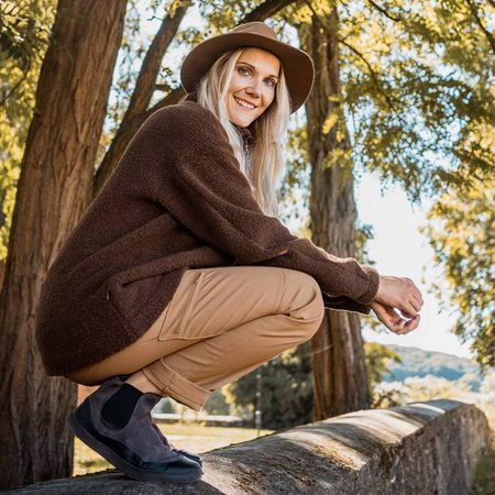 GROUNDIES SIENNA WOMEN Grey Black | Dámské barefoot chelsea boty