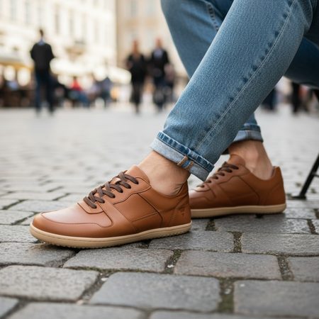 ANGLES DIONYSUS Cognac | Barefoot tenisky