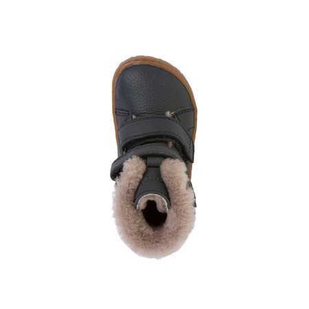 FRODDO KOTNÍKOVÉ ZIMNÍ FURRY BOOT Dark Blue | Dětské zimní zateplené barefoot boty