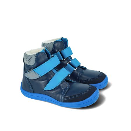 BEDA ZIMNÍ VYŠŠÍ SKY Blue - užší kotník | Dětské zimní zateplené barefoot boty