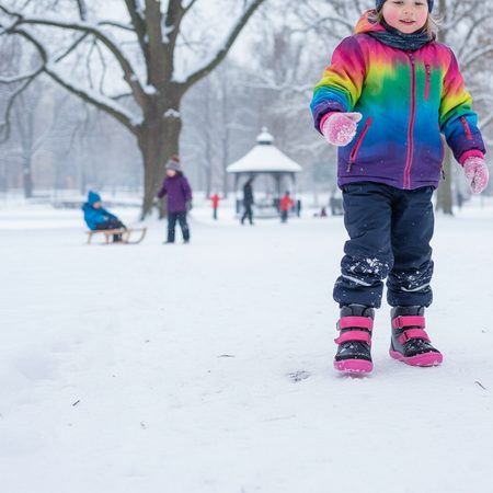 BEDA ZIMNÍ VYŠŠÍ BF 0004/W/SO/MK EL Black/Pink - užší kotník | Dětské zimní zateplené barefoot boty