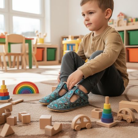 BEDA PAPUČE BFN 170020/W Trucks | Dětské barefoot přezůvky