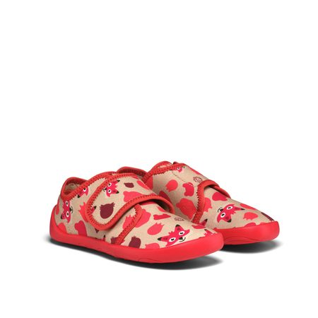 AFFENZAHN SLIPPER COTTON MOVE FOX Red | Dětské barefoot přezůvky