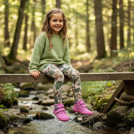 BEDA ALL-SEASON VELOUR BF0001/W/M/TS/2 JANETTE - narrow heel | Children's all-season barefoot boots