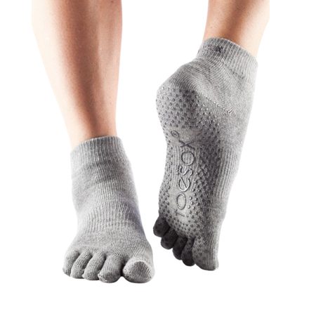 TOESOX FULL TOE ANKLE GRIP Heather Grey 2
