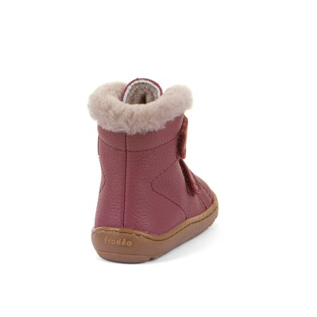 FRODDO KOTNÍKOVÉ ZIMNÍ FURRY BOOT Bordeaux | Dětské zimní zateplené barefoot boty