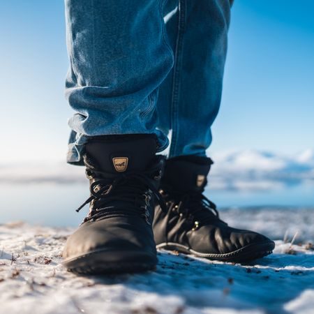 LEGUANO HUSKY Black | Kotníčkové zateplené barefoot boty