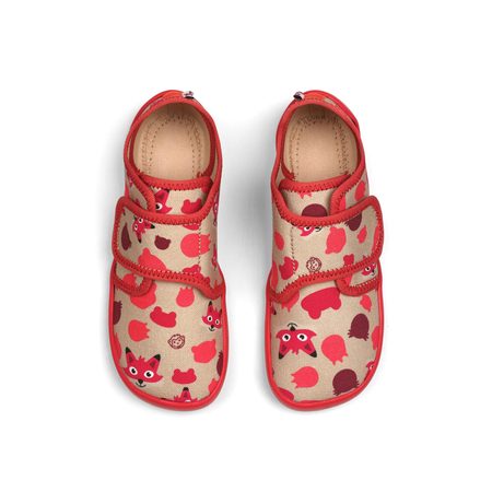 AFFENZAHN SLIPPER COTTON MOVE FOX Red | Dětské barefoot přezůvky
