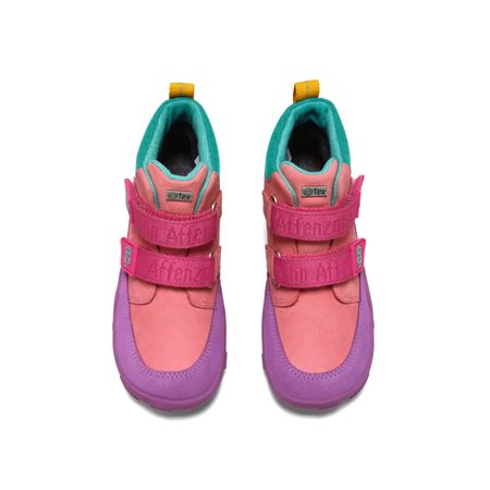 AFFENZAHN LOWBOOT LEATHER FRIENDY OWL Pink | Dětské celoroční barefoot boty