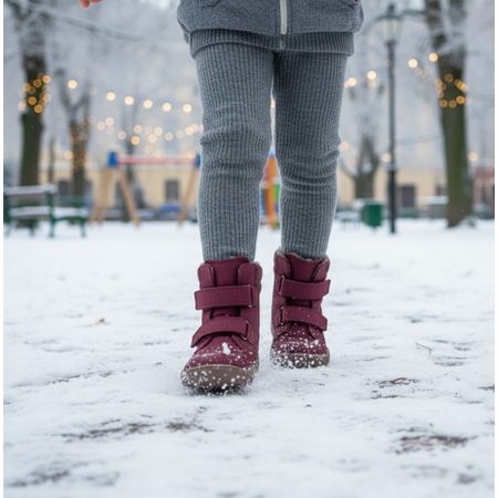 FRODDO ZERU TEX WINTER Bordeaux | Dětské zimní zateplené barefoot boty