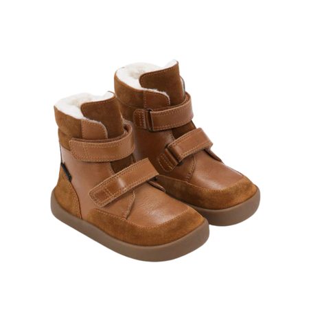 BUNDGAARD BASIL Cognac | Dětské zimní zateplené barefoot boty
