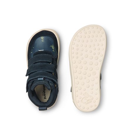 BUNDGAARD NERO MINI Navy Dino | Dětské celoroční barefoot boty